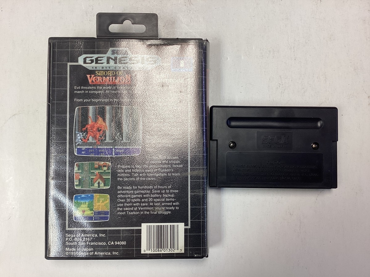 Sword of Vermilion- Sega Genesis Box and Game no Manual TESTED