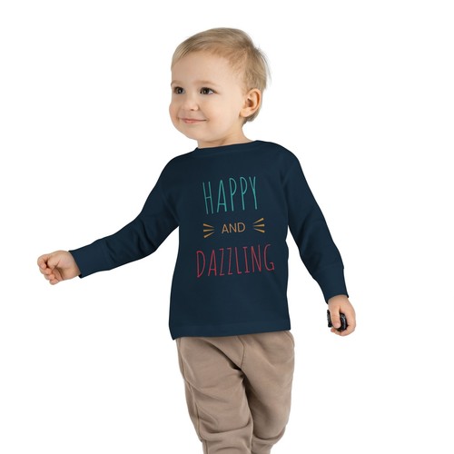 Happy and Dazzling Toddler Long Sleeve Tee, Kids Gift, Birthday Outfit, Cute - Picture 24 of 33