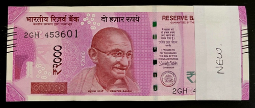 IINDIA 2000 RUPEES P-116 2016 x 1 Pcs Indian Satellite UNC Gandhi Mangalyan NOTE - Picture 3 of 5