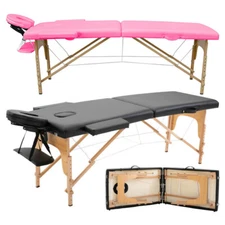 84" Fold Up Massage Spa Bed Facial Tattoo Table with PVC Leather Face Cradle Bed