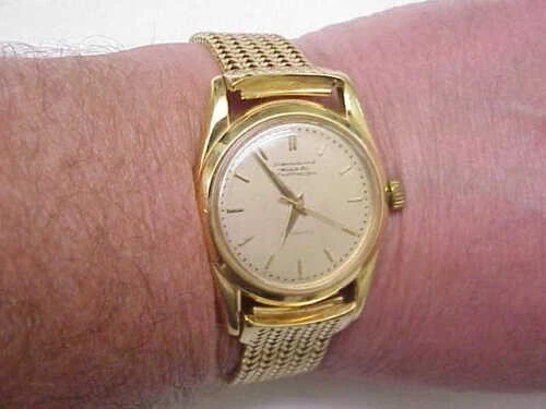   Rare Vintage Men IWC Schaffhausen Automatic 18k Gold Watch Bracelet 96gr,1950s