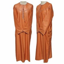 Terracotta Boys Kids Emirati Omani Long Sleeves Thobe Jubba