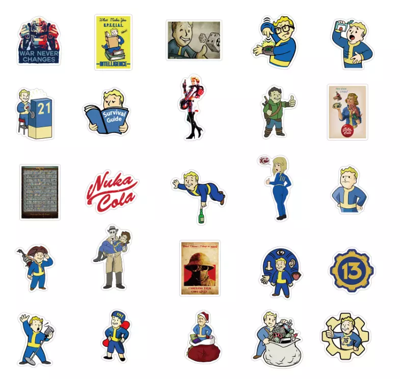 Fallout Stickers 50 Stickers Decal Lot Sticker Set