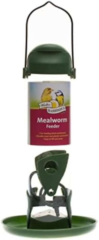 Walter Harrison's Wild Bird Flip Top Green Hanging Mealworm Feeder - Large - 30