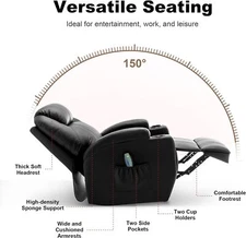 Recliner Chair, Rocking Chair with Massage and Heat, 360° Swivel Recliner Chairs