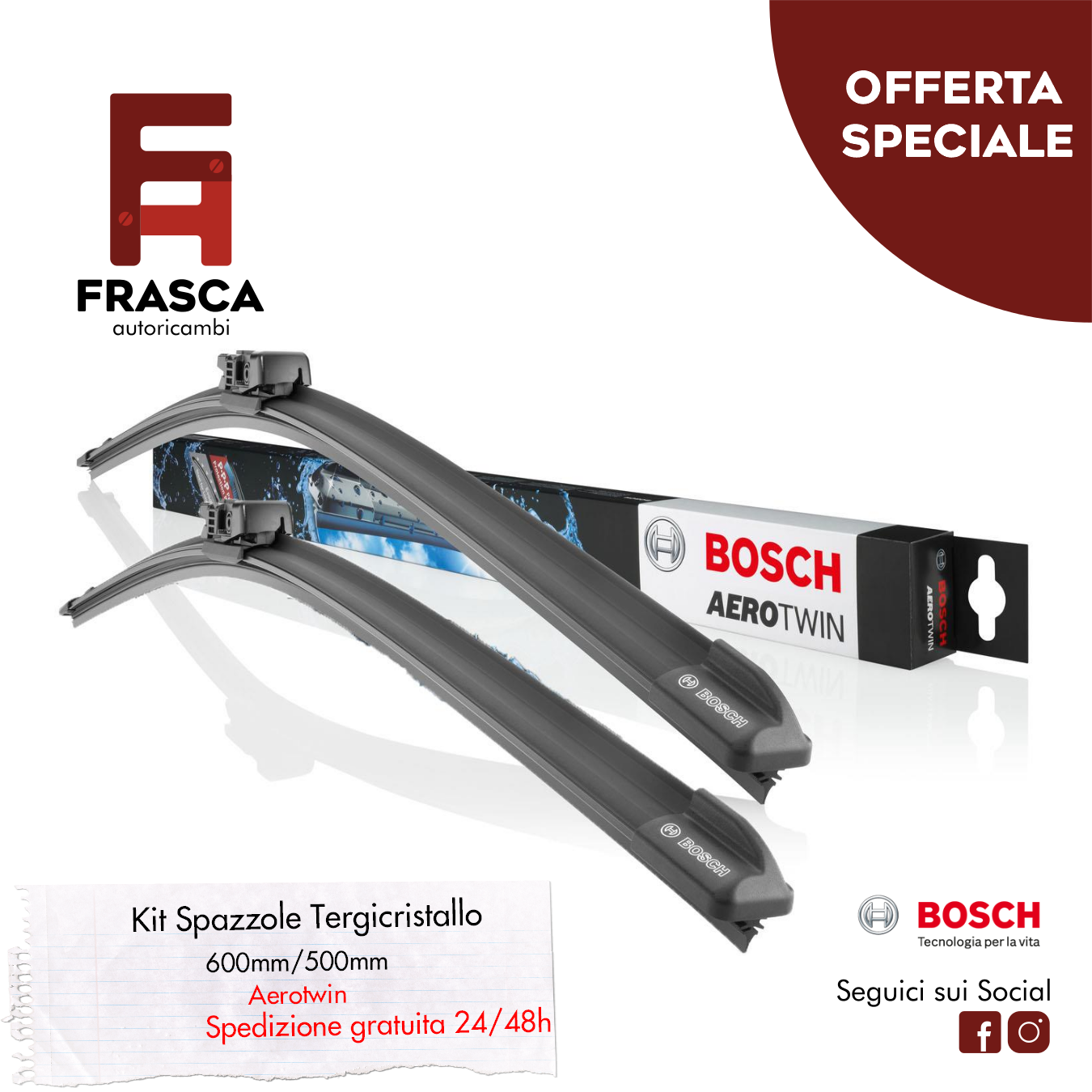 Tergicristalli Spazzole BOSCH Volvo XC90 II D5 235 CV T8 320 CV D4 190 CV