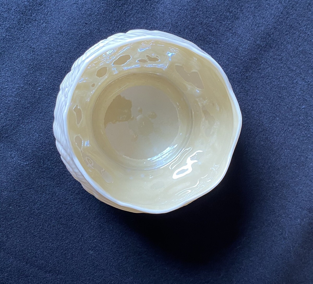 Belleek ベリーク クリーム＆シュガーボウル イエローラスター Vintage Belleek Toy Shell Cream and Open Sugar Yellow Lustre