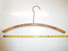 Antique Empire Fur Storage Benton Harbor, Mich Wood Clothes Hanger Advertising