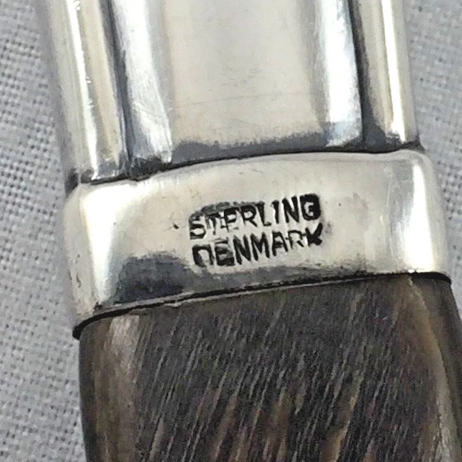 Tenedor grande para servir Georg Jensen Lily of the Valley/Rose Sterling & Horn 8 1/8" Foto 4 de 4