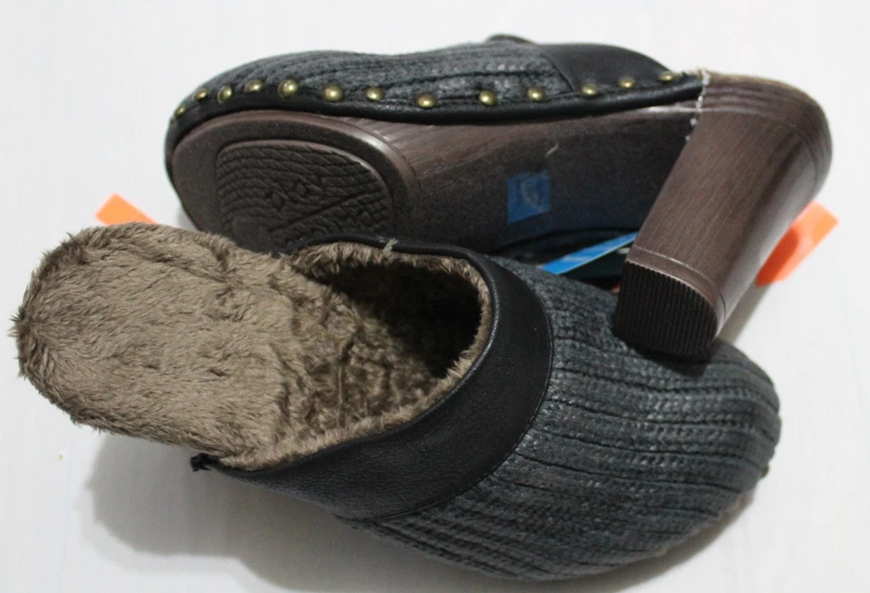 MUK LUKS women's KAMERYN GREY FAUX FUR LINED MULE SHOES US 7M - Image 4 of 4