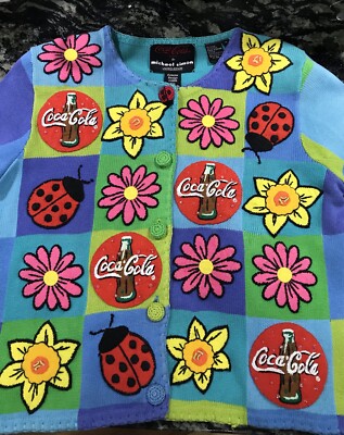 Vintage Michael Simon Coca Cola Limited Edition Cardigan - Women s Medium