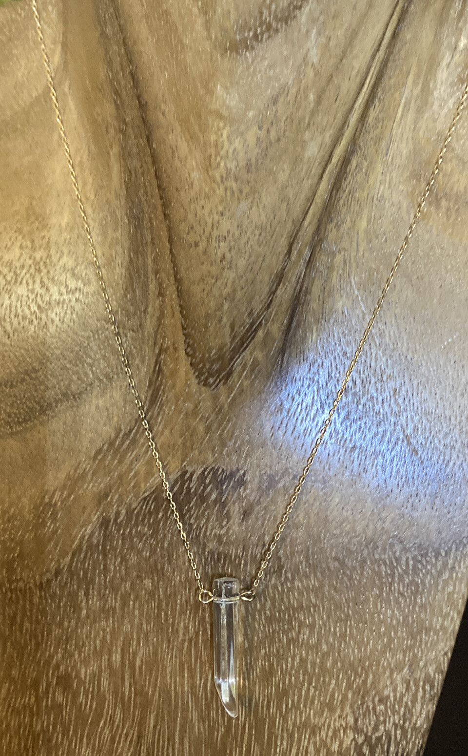 Clear Quartz Crystal Hexagonal Point Pendant Heal… - image 3