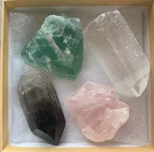 Premium Crystals & Healing Stones Set for New Beginnings, Meditation, Protection
