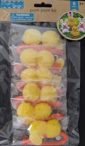 Kits artesanales de pollito con pompón de Pascua, paquete de 6, kit seleccionado S24 - Imagen 5 de 6