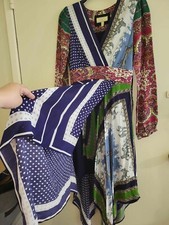 Anthropologie ISTANBUL WRAP DRESS Hanky hem V-NECK boho size 6 US