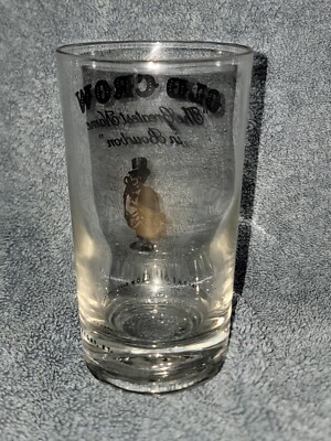 OLD CROW Bourbon Whiskey Glass Kentucky National Distiller 4 3/8''