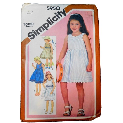 Simplicity 4286 Girl's bib half aprons smocks tops Pattern size 3