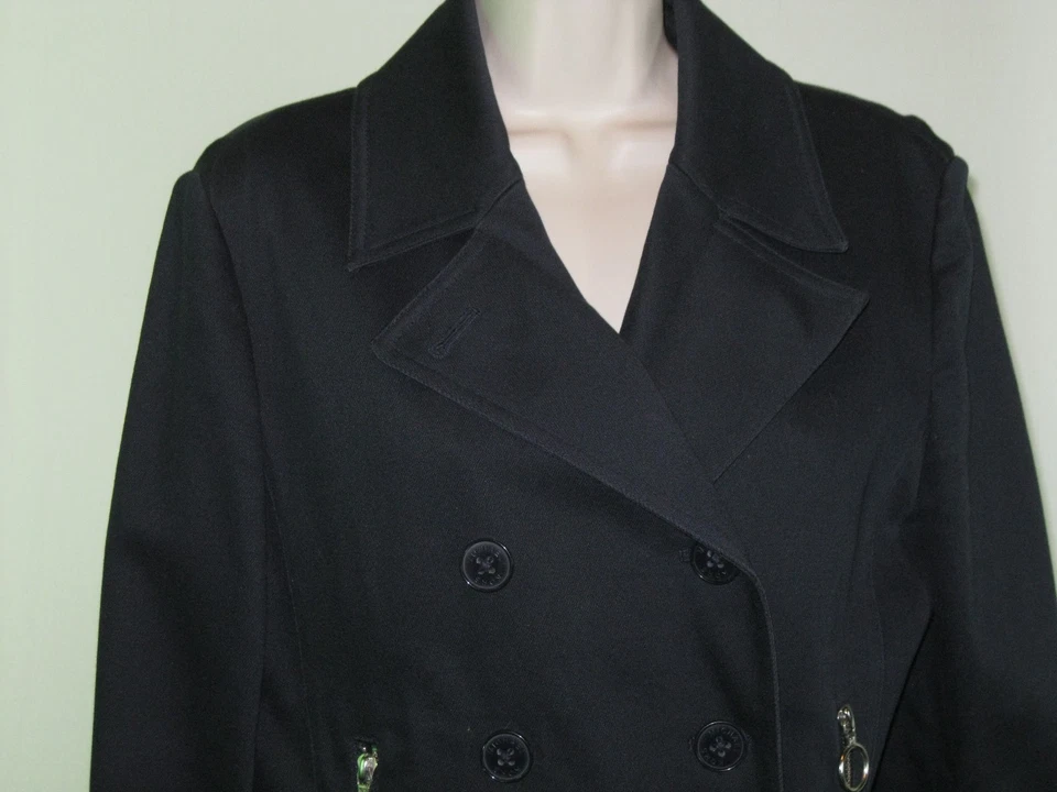 Chaqueta Blazer MICHAEL KORS MK Para Mujer Azul Lona Doble Pecho Trabajo MEDIANA NUEVA SIN ETIQUETAS Foto 3 de 4