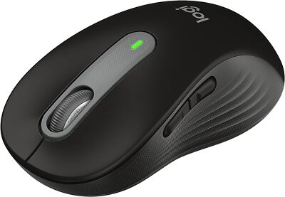 Logitech Signature M650L kabellose Maus in Originalgröße schwarz