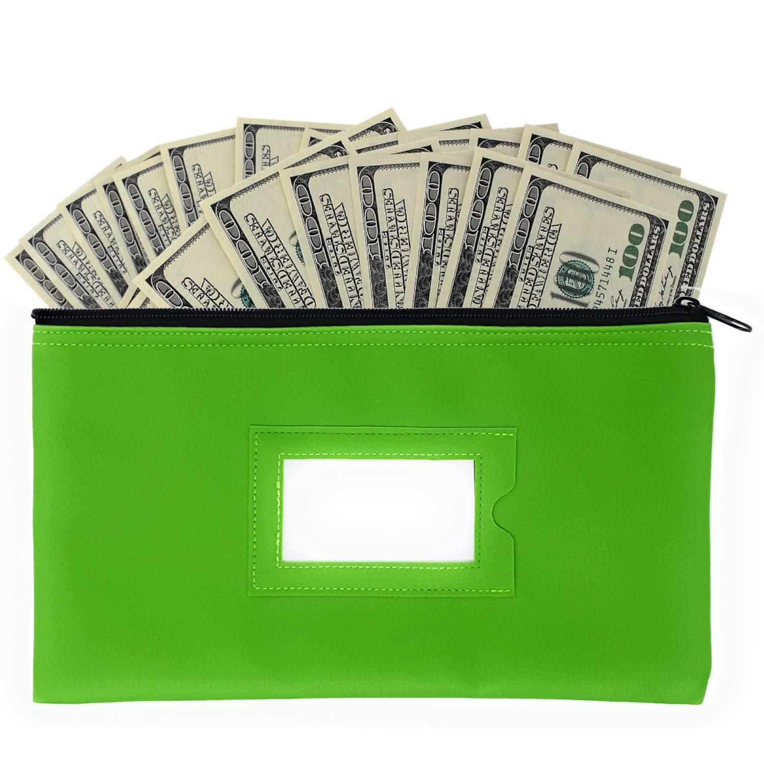 Cash Money Bank Deposit Bag with zipper 11x6 inch 7 Pieces 7 Colors