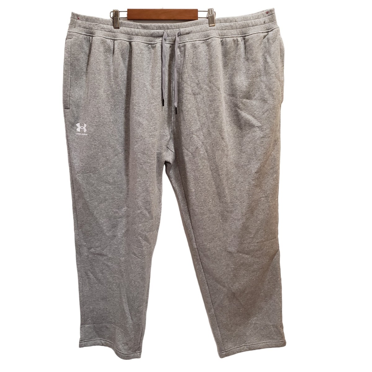 Under Armour Men's Size 5XL Rival Fleece Pant Sweatpants Gray Straighe  Loose NWT