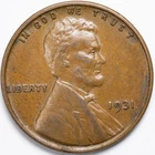 1931-P Extremely Fine (XF/EF) Lincoln Wheat Penny Cent Philadelphia Mint
