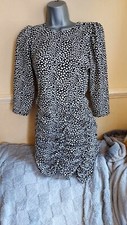 New Look Black/White 3/4 sleeved patterned dress Size 10 BNWT