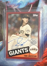 2020 Topps Update Series - 1985 Topps Baseball Autographs Tim Lincecum Red /25