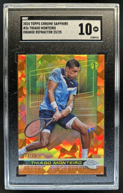 2024 Topps Chrome Sapphire Thiago Monteiro Orange Refractor #/25 SGC 10