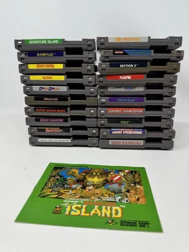 Lot of 20 Nintendo NES Game Cartridges Tested Mario Dragon warrior Plus More