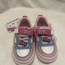 Hello Kitty Sanrio Unisex Kids Hook Loop Low Top Sneaker Pink/Blue/White 7