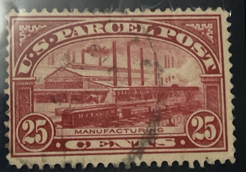 US Scott # Q9 , 25 Cent, Used, parcel Post, Light Cancel