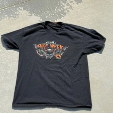 2011 70th Daytona Beach Bike Week Double Sided Print Gray Hot Leathers Shirt L