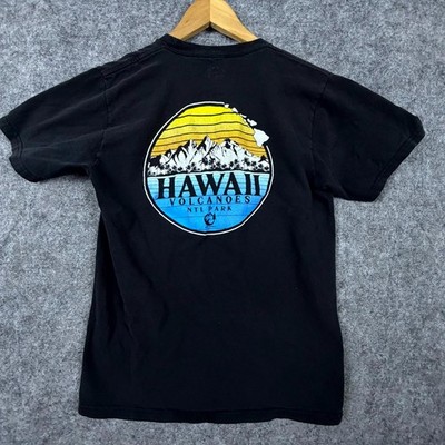 Hawaii Volcanoes National Park Blue Timber T-Shirt Mens Small Black Graphic