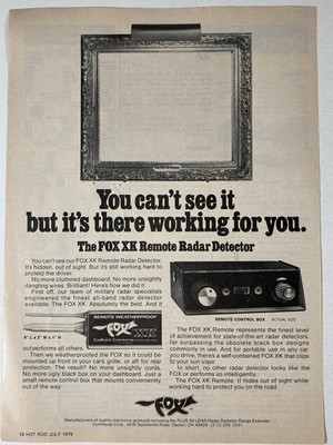1979 Fox XK Remote Radar Detector Print Ad You Can't See It