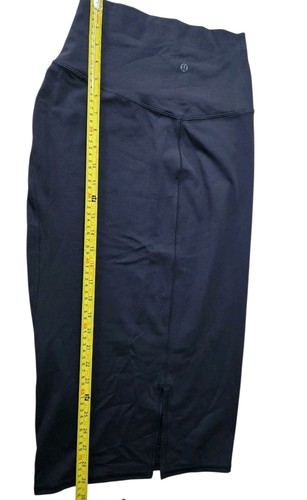 NEW Lululemon Nulu Black Slim-Fit High-Rise Stretch Pencil Bodycon Midi Skirt 4 - Picture 3 of 8