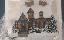 Clock Shop #G1192 - Thomas Kinkade Village Christmas Collection COA