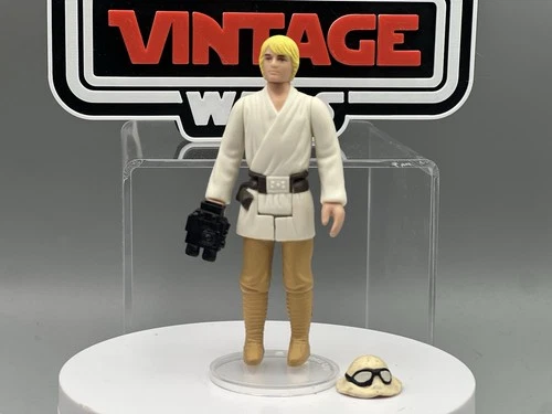 Vintage Custom FB Luke Skywalker Deleted Scene Hat & Binoculars Kenner 3.75”