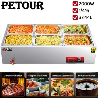 Chafing Dish Speisenwärmer Warmhaltebehälter Essen 37.44L Behälter Edelstahl DE