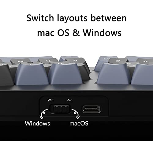 KEYCHRON Q8 WIRED MECHANICAL KEYBOARD VERSION QMK/VIA GATERON RED SWITCH - BLACK
