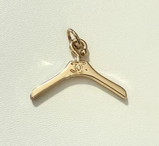 CC Zipper Pull Upcycled Charm Rescued Repurposed Gold Tone Hanger