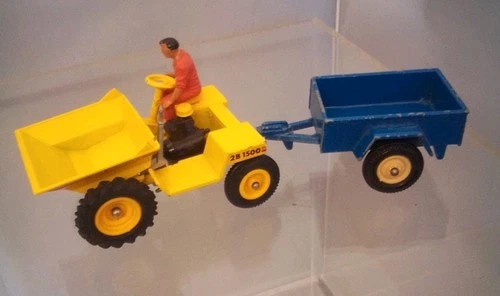Vintage Britains Sanderson Winget Yellow 1.5t Dumper + Cargo Trailer ?CHARITY