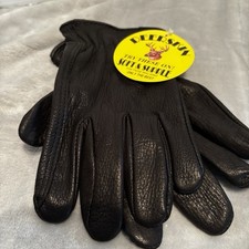 Deerskin Soft Leather Full Finger Motorcycle Gloves Men's Medium