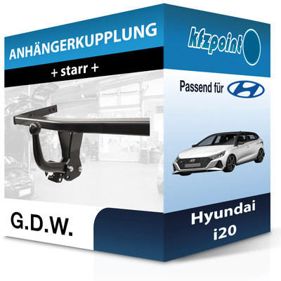 G.D.W. Anhängekupplung starr passend für Hyundai i20 08.2020-jetzt neu