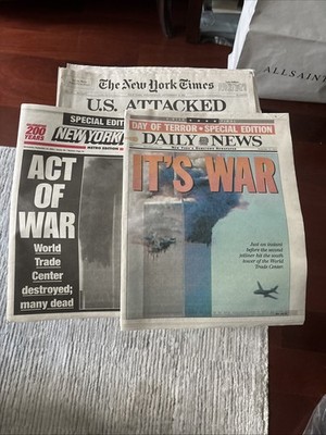 The New York Times, New York Post, Daily News Sept. 12, 2001 U.S. Attacked 9/11