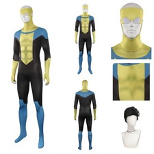 Mark Grayson Jumpsuit Cosplay costume Halloween Comic Invincible Mark Wig sets