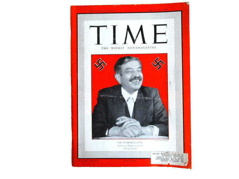 TIME – April 27, 1942 – French Collaborator Pierre Laval/Hitler/Goebbels