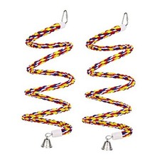 2Pcs 63'Bird Rope Perches Birdcage Swing Toys 100 Cotton No Smell 63'x2pcs