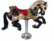 Large Wooden Hand Painted Carousel Horse Figurine 21in
