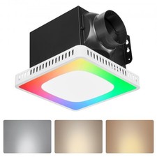 Bathroom Exhaust Fan, 80-110-130 CFM Bathroom Vent with Seven Colors RGB Lights,